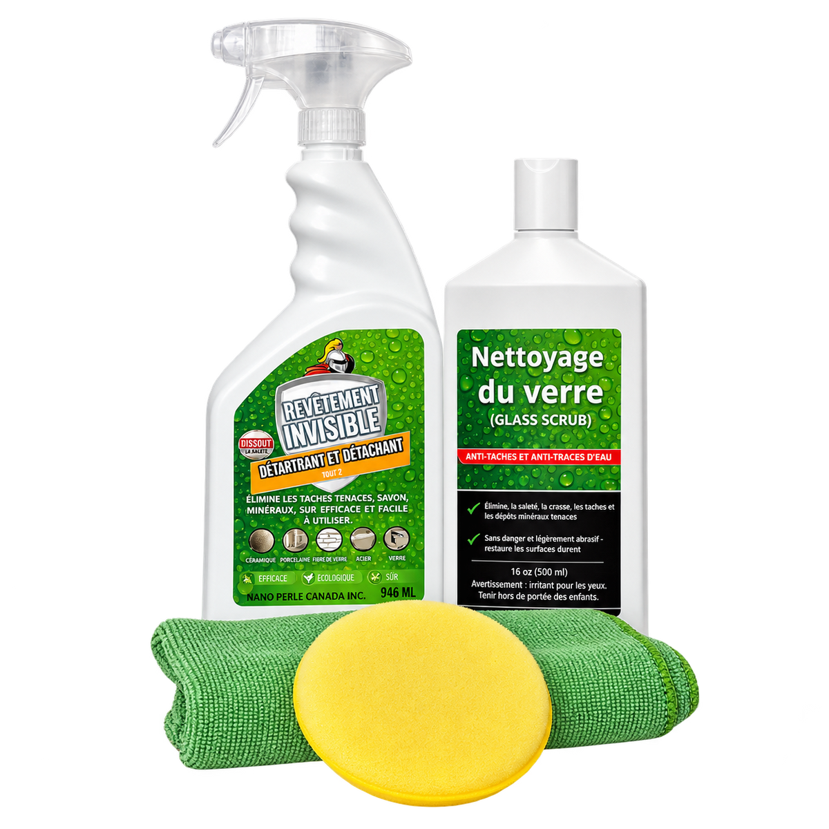 Kit Essentiel 2 en 1 – Nettoyage et Détartrage de la Douche
