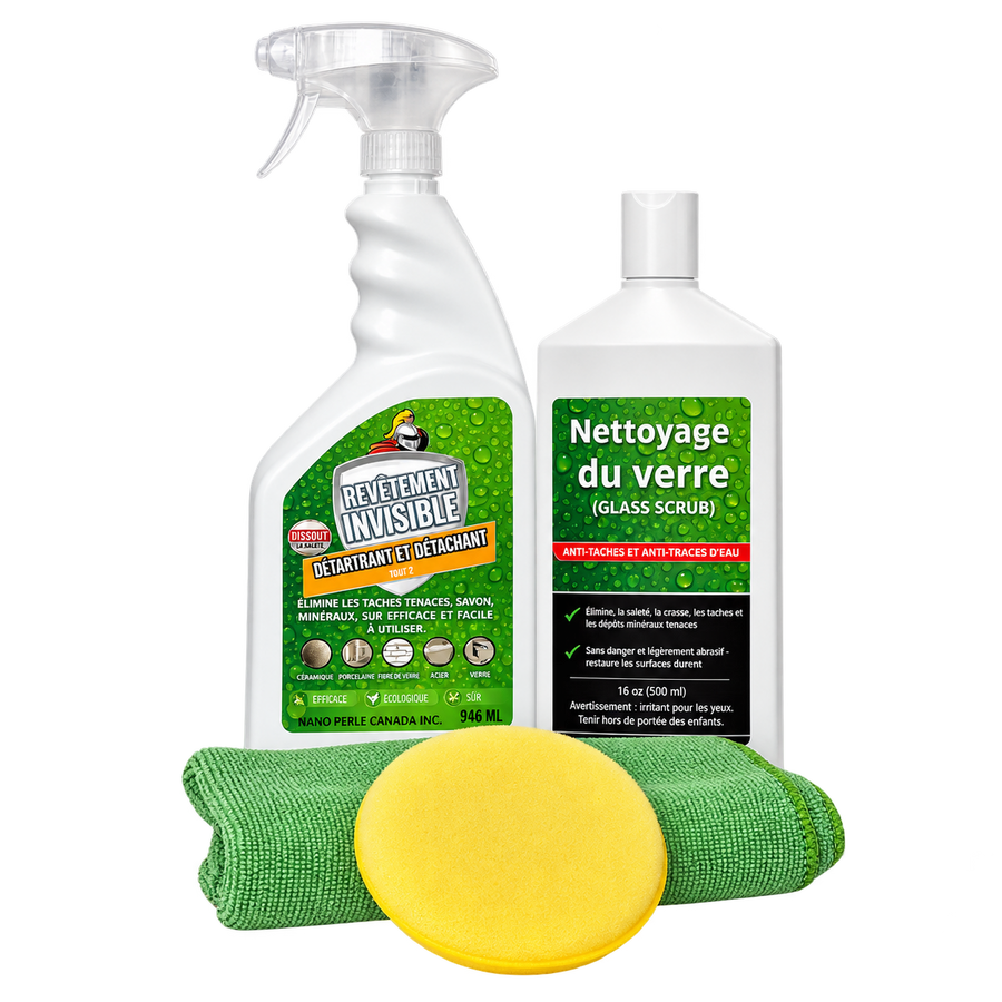 Kit Essentiel 2 en 1 – Nettoyage et Détartrage de la Douche